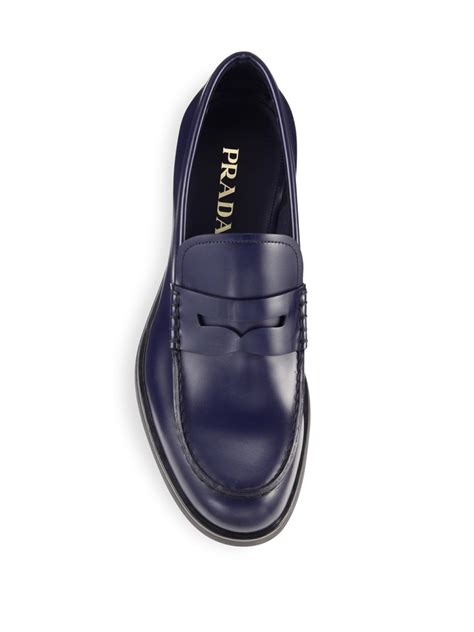 prada mens loafers blue|prada penny loafers men's.